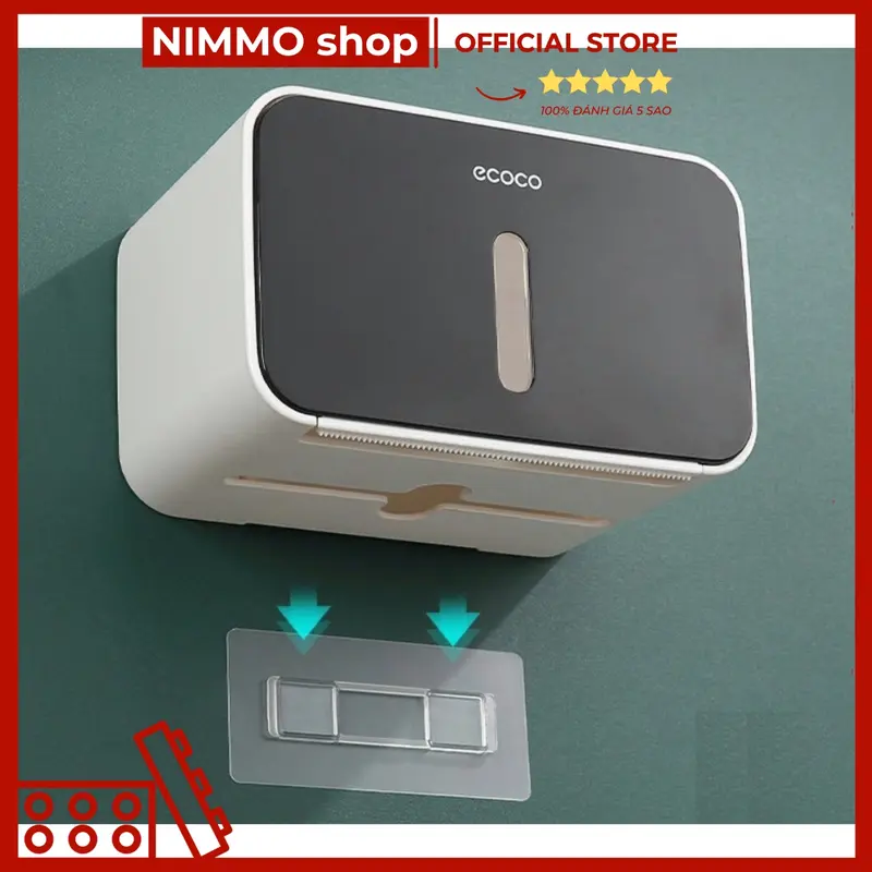 Hộp Đựng Giấy Vệ Sinh Chữ Nhật Dán Tường Cao Cấp Chống Nước, Tiện Lợi Nimmo Shop Nhà Tắm, Toilet 1