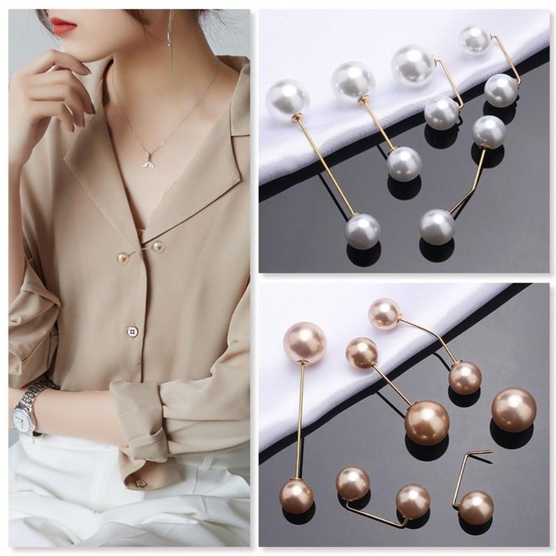 Product Introduction of Elegant Champagne Color Right Angle White Sweater Pin Bending Jewelry  Brooch Waist Tightening Brooch Anti-Exposure Brooch Shawl Buckle 7