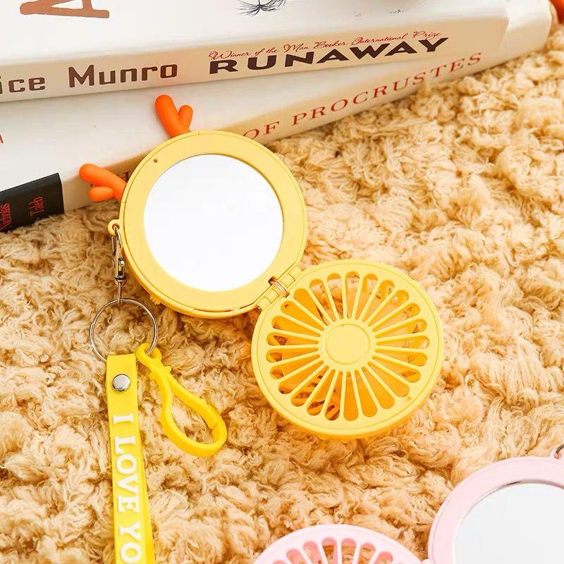 Todax Cermin Makeup Karakter Mini Fan Mirror Usb Charger Cermin Make Up Portable Kipas Cermin Karakter Mini Fan Mirror Usb Charger Cermin Mini Portable Kipas Angin Mini Portable Stok Terbatas 8