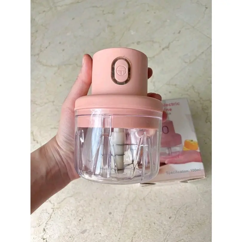 CHOPPER CANTIK PORTABLE MINI ELEKTRIK USB TANPA KABEL PENGHALUS BUMBU ALAT CINCANG Mesin Pisau Peralatan