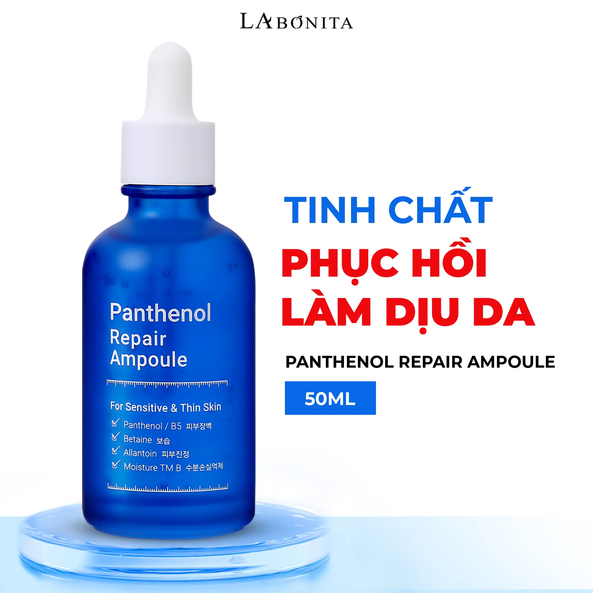 Tinh chất hỗ trợ phục hồi làm dịu da La Bonita Panthenol Repair Ampoule 50ml Skincare Chăm Sóc Da serum
