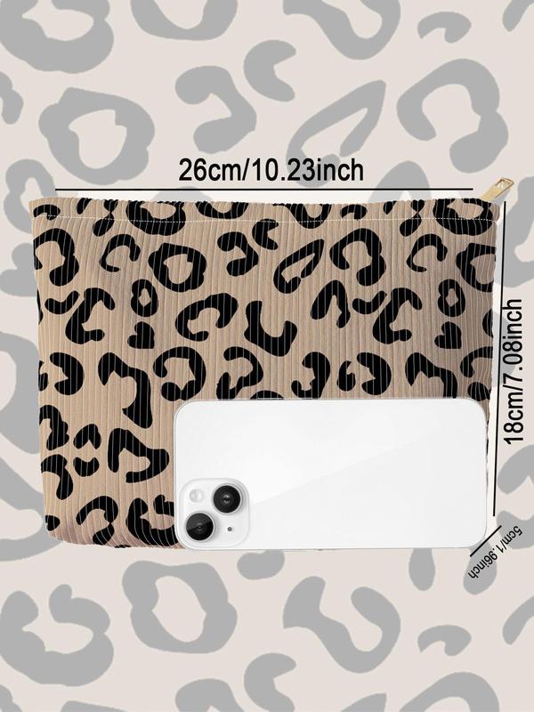 Fashion Leopard Pattern Makeup Bag, Lightweight Multi-functional Makeup Bag, Casual Trendy Versatile Cosmetic Bag 1