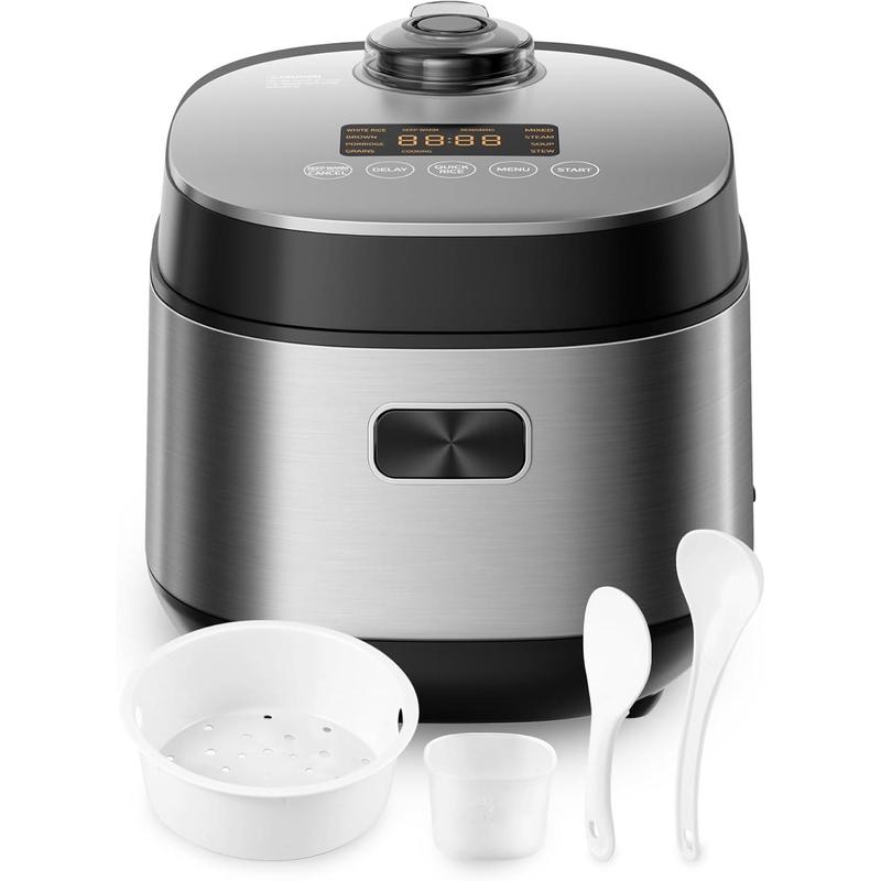 Compact Rice Cooker 8 Cups Cooked/4 Cups Uncooked, 9-in-1 Multi Cooker ...