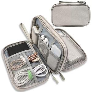 Bolsa Portátil para Almacenar Cables, 1 Unidad con 8 Compartimentos y Doble Capa, Caja de Almacenamiento de Maquillaje, Contenedor de Almacenamiento de Papelería Impermeable, Caja de Almacenamiento de Piezas Pequeñas, Organizador【Solo Bolsa】