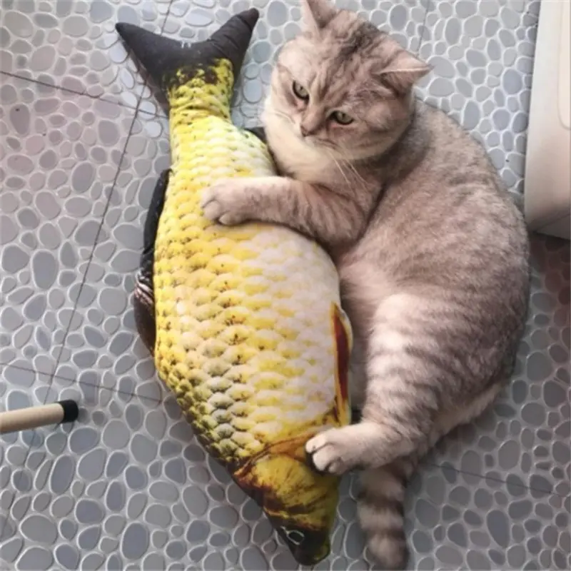 Mainan Kucing/Ikan Mewah/Boneka Ikan Catnip Bergerak Simulasi/Mainan Kucing USB Elektrik 3