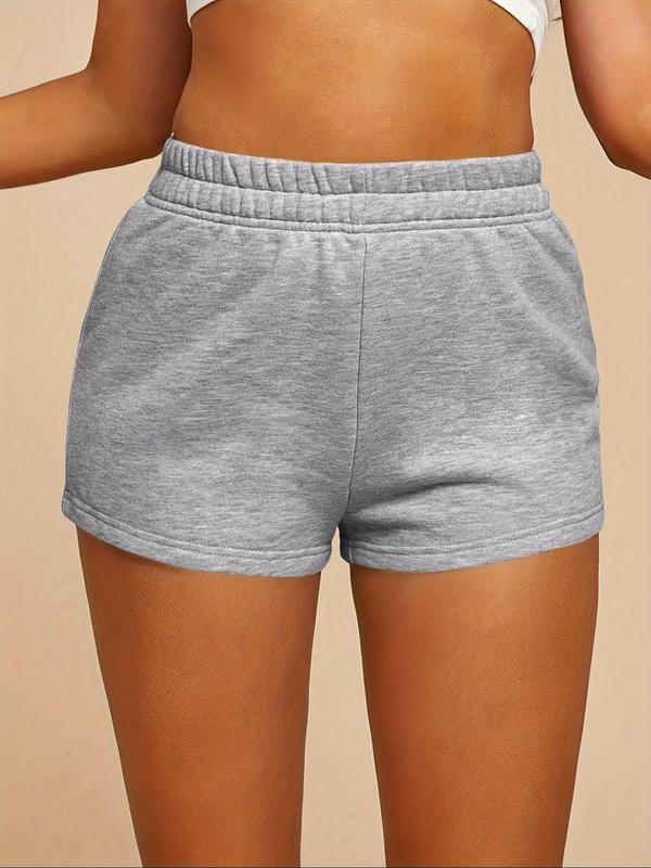 Women's Plain High Waist Skinny Shorts, Casual Elastic Waist Shorts for Summer, Ladies Bottoms for Daily Wear 2
