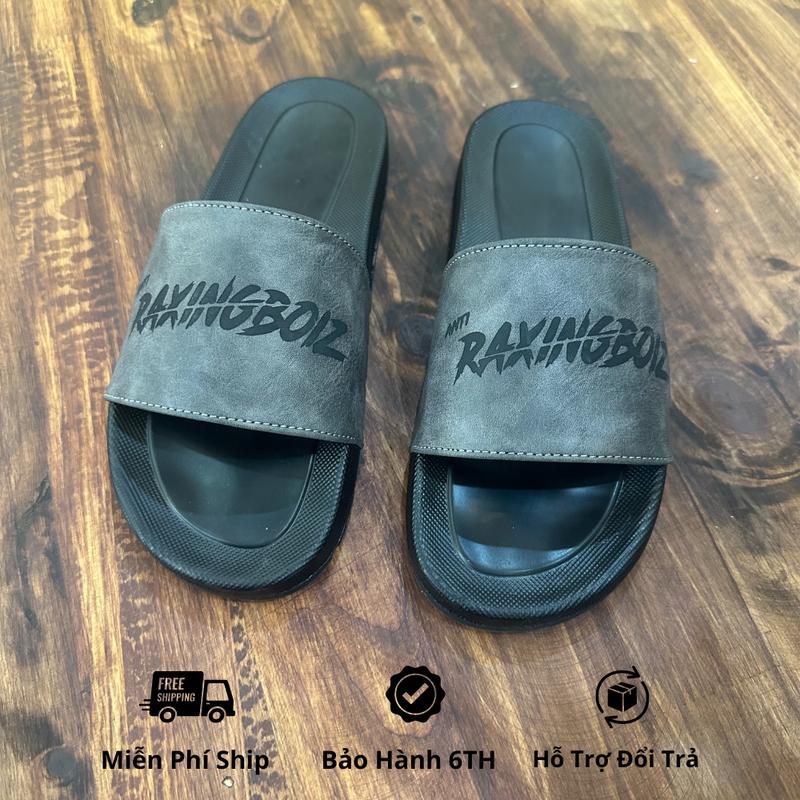  Dép Lê Nam Quai Ngang Khắc   RAXINGBOIZ   Đế Bằng Cao Cấp chất liệu Da Sít êm mềm Kiểu dáng Thời Trang Đế Cao Su Chống Trơn Trượt - Size 37 - 44 DéP slipper DéP 