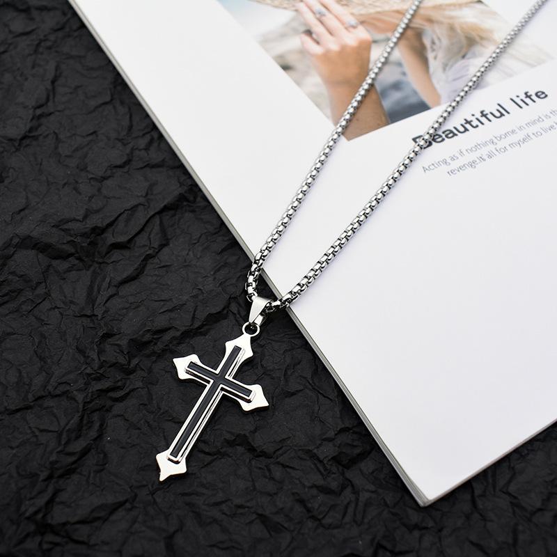 Product Introduction of Cross necklace for men and women Instagram trendy hip-hop couple party pendant personalized necklace ankh  necklace 7