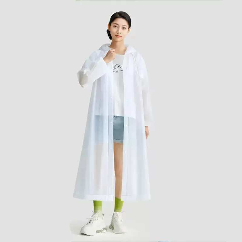 Áo mưa EVA, Áo mưa dài dành cho người lớn, không thấm nước, thích hợp để cắm trại, đi bộ đường dài và các môn thể thao ngoài trời, có thể tái sử dụng, áo mưa một mảnh, dành cho người lớn, quần áo mưa 8
