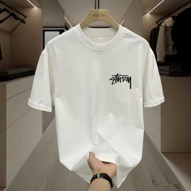 Áo Thun Cotton Thể Thao Hợp Xu hướng Dáng Rộng Rãi Và Thoải Mái, Áo Thun Cổ Tròn In Họa Tiết, Quần Áo Thường Ngày Và Thời Trang Áo Ngắn Tay Ngoại Cỡ Có Cỡ S-5XL 6