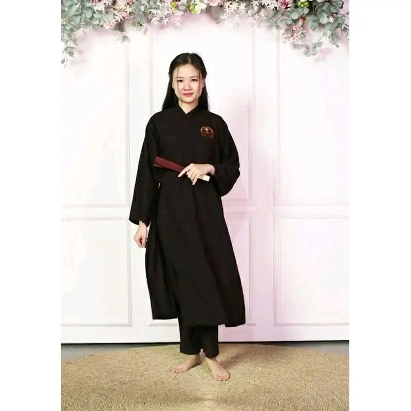 ĐỒ LAM ĐI CHÙA - ÁO TRÀNG PHẬT TỬ TRUYỀN THỐNG VẢI KATE LOẠI 1 Nữ Dress 3