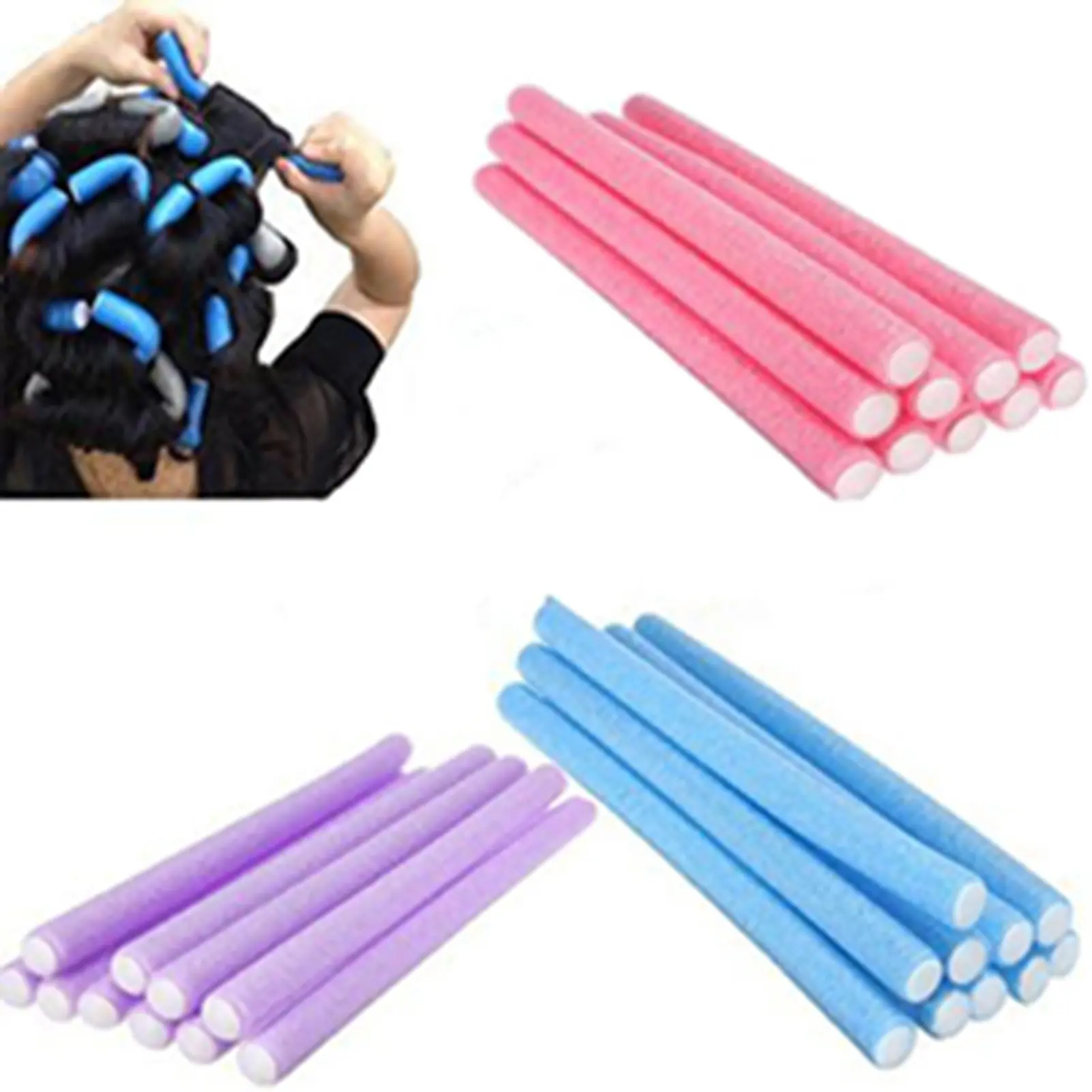 Máy Tạo Tóc Uốn, 10 Chiếc, Xốp Mềm, Dụng Cụ Xoắn Uốn Tóc, Tự Làm Tạo Kiểu, Con Lăn Tóc