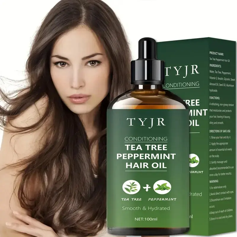 Tea tree peppermint oil for skin care, massage, shower, diffuser relaxing essential oil for face, body, nails, hair, eyelashes Comfort