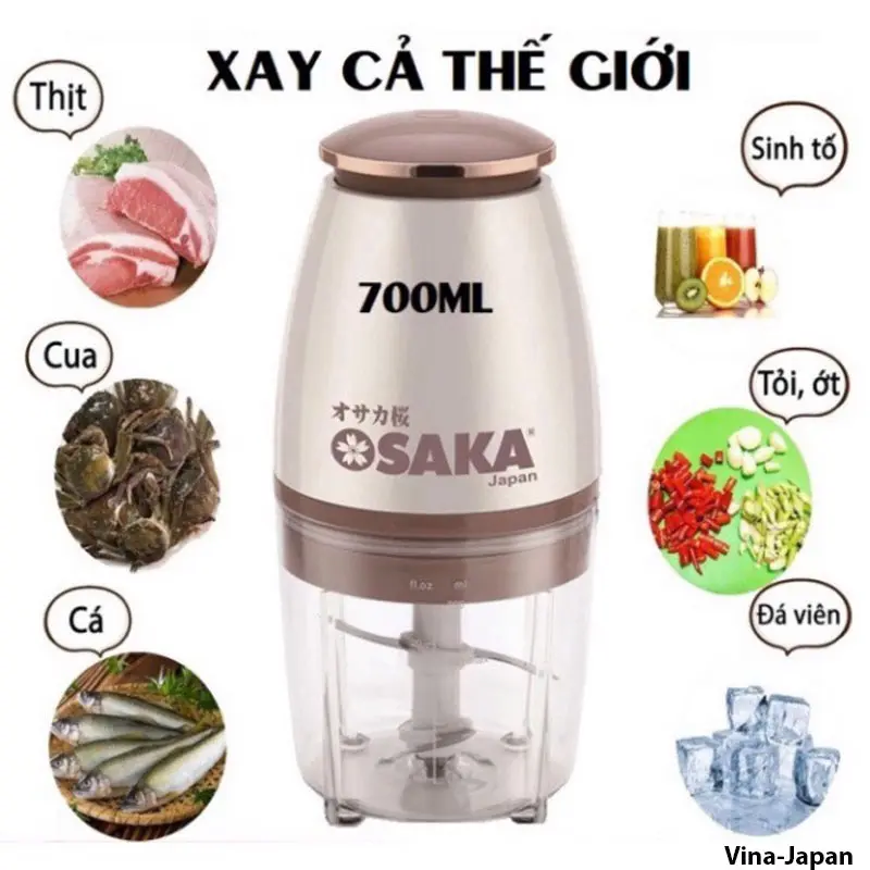 Máy say đa năng Osaka say đá - xay đá, xay thịt, cá, tôm, công suất 350W (nắp đồng)