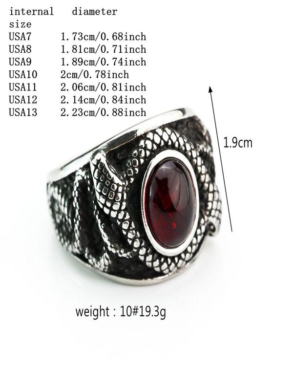 Snake Design Stainless Steel Ring, Fashion Jewelry for Party, Daily Clothing Decor, Trendy All-match & Exquisite Jewelry for Birthday Gift 1