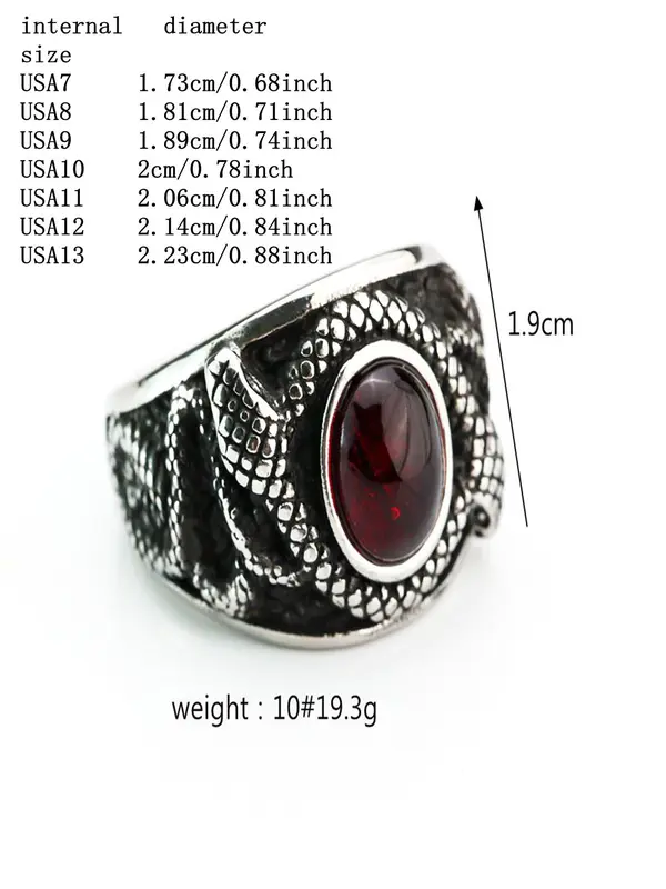 Snake Design Stainless Steel Ring, Fashion Jewelry for Party, Daily Clothing Decor, Trendy All-match & Exquisite Jewelry for Birthday Gift 1