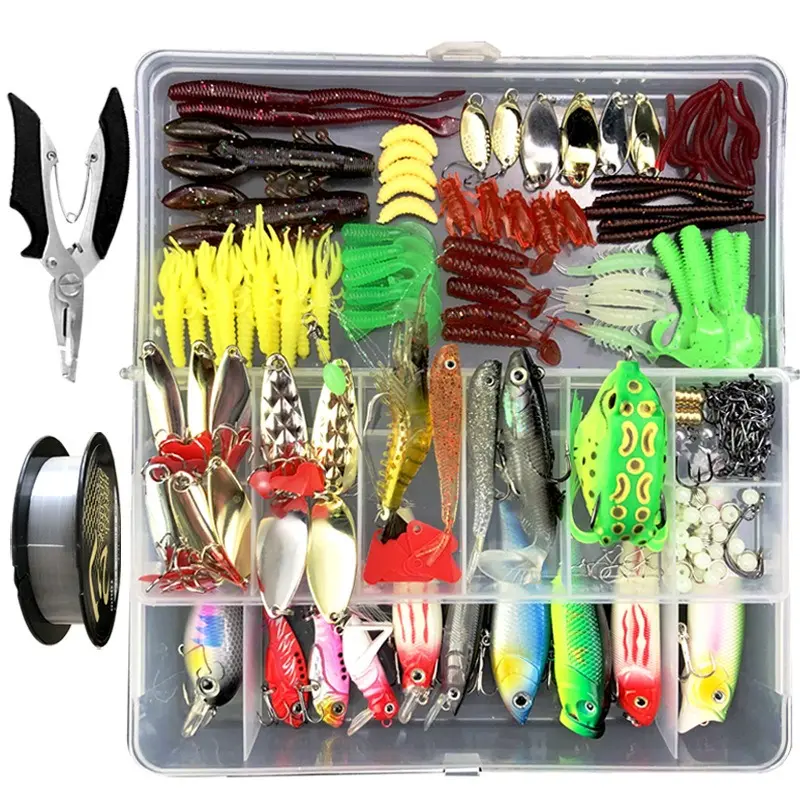 18/33/39PCS Fishing Lure Kit Soft and Hard Bait Set Gear Layer Minnow Metal Jig Spoon For Bass Pike Crank Tackle Accessories with Box