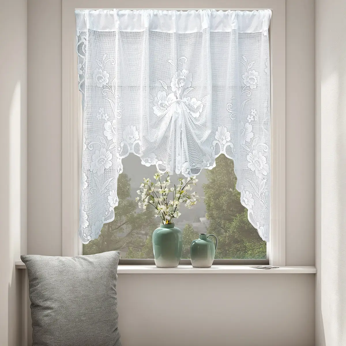 Curtain, Butterfly Style, Draw Curtain, White Lace, Curtain, Mesh Curtains