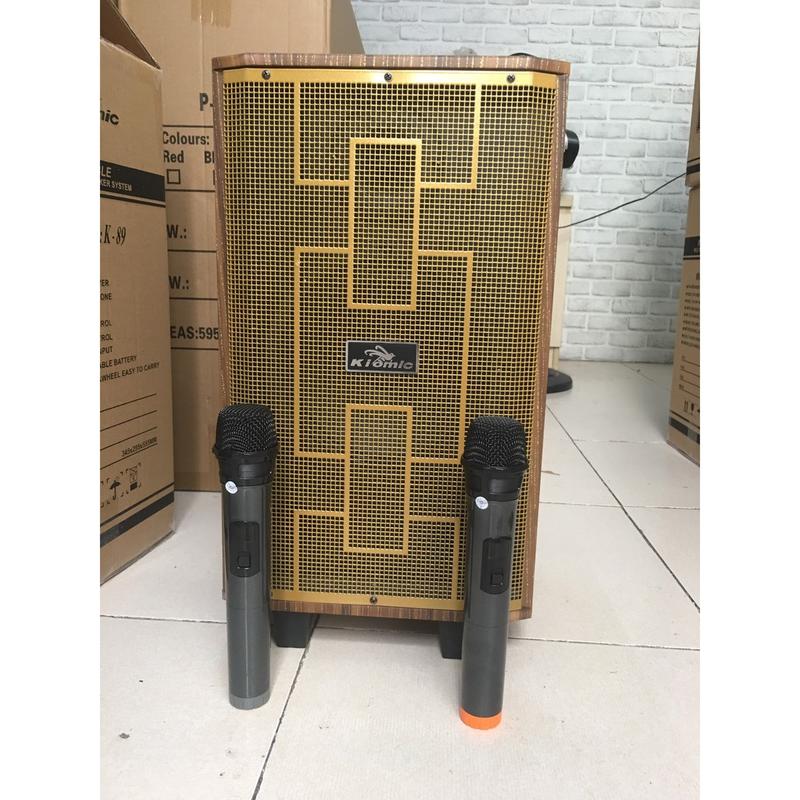 Loa Vali Kéo Bluetooth Di Động K89 Kèm 2 Micro Không Dây Karaoke Củ Loa Nghe Nhạc