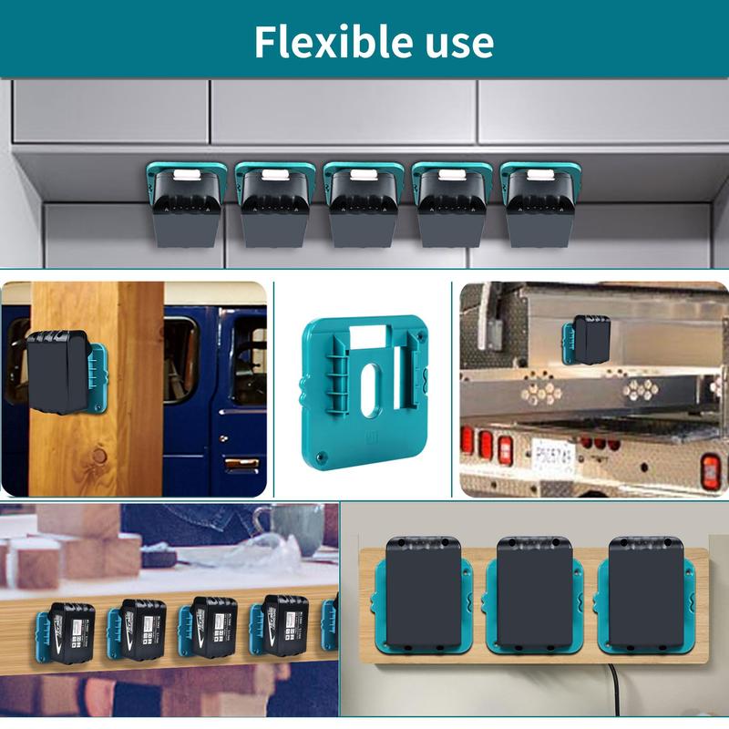 Battery Holder for Makita 18V Battery Mounts, Compact Battery Holder with 10pcs Screws for Makita Tools, Durable Tool Organizers for BL1860 BL1850 BL1840 BL1830, Hardware 6