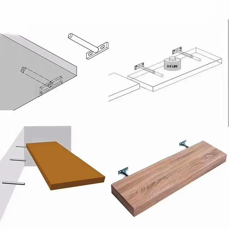 Chốt Âm Kệ Treo Tường Chữ T KUNBE Nhiều Kích Thước Phù Hợp Treo Kệ Tường, Kệ Gỗ Tivi Mà Không Lộ Vít 7