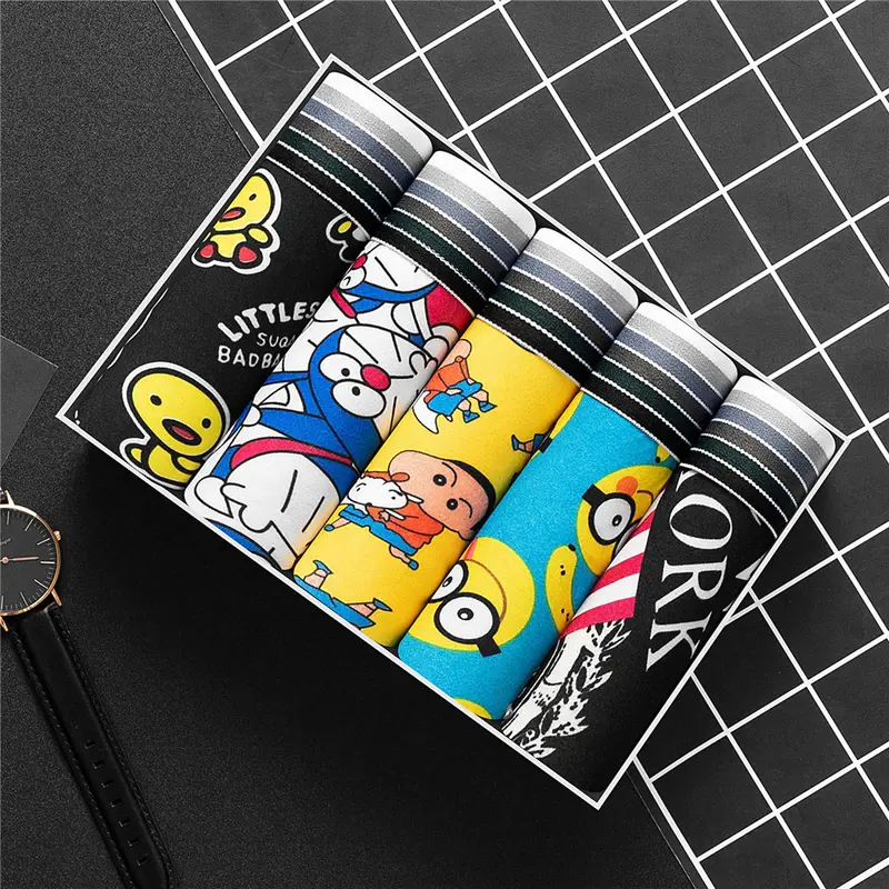 Đồ Lót Nam, Bộ 5 Chiếc, Thân Thiện Với Làn Da, Quần Lót Nam, Có Túi Lồi Lõm, Thoải Mái Và Thoáng Khí, Quần Boxer, Dành Cho Nam 7