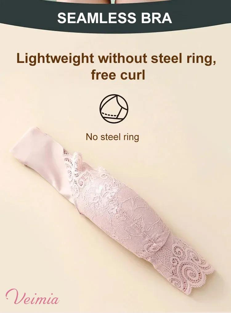 Women's thin vest style no wire lace bra