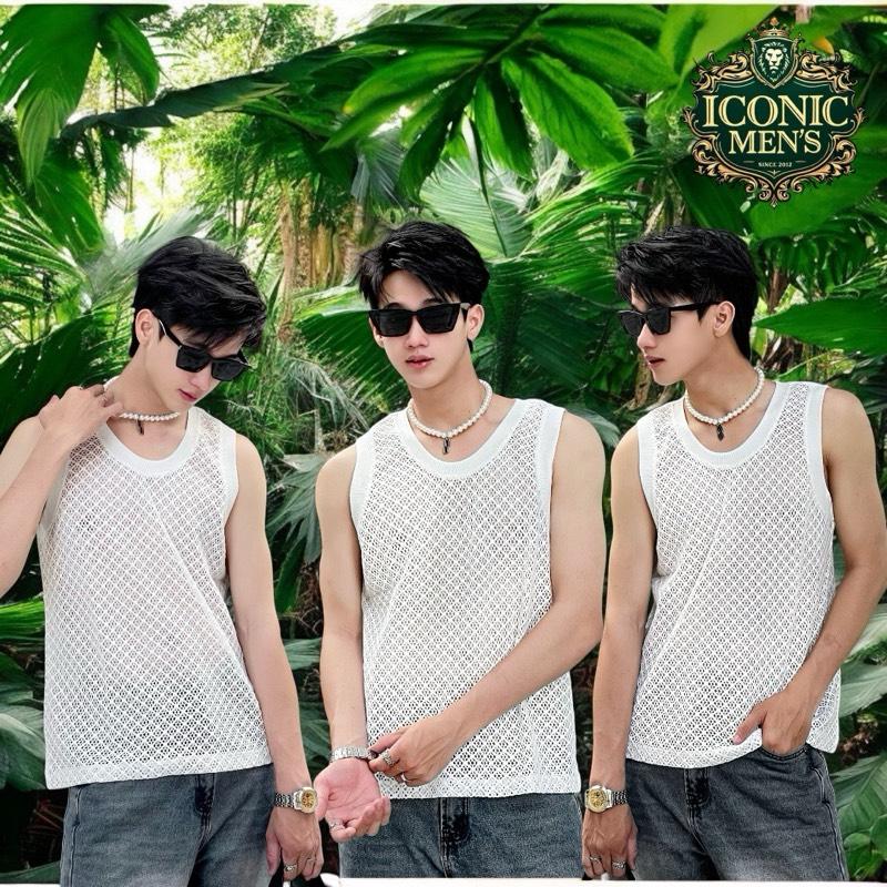 Áo tanktop lưới thời trang ,form regular mặc đi biển ,du lịch [Mã 21]  Menswear 1
