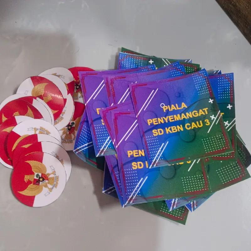Satu set sticker piala label tropy costem Full set sticker piala kejuaraan Kertas Paper Stationery 1