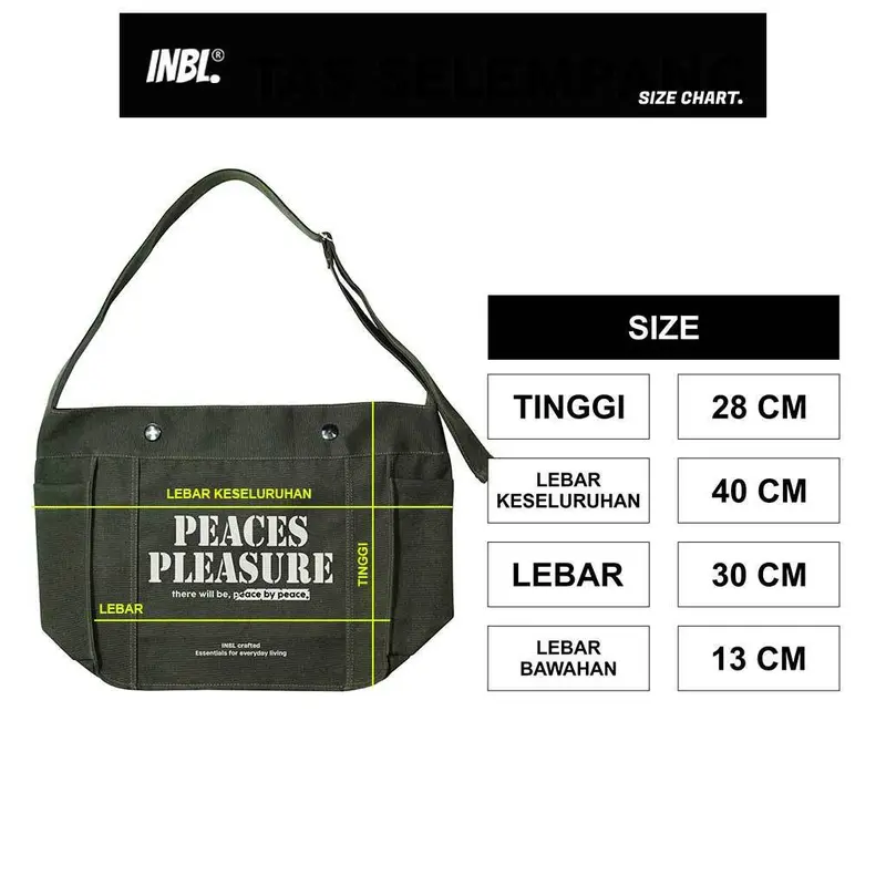 weister Pria sling bag | tas kuliah | tas selempang kanvas | INBL pleasure hitam Slingbag 5