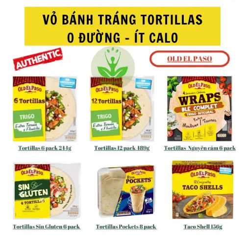 Vỏ Bánh Tortillas Trigo 6 packs, 12 packs / Taco Shells Old El Paso, Sin Gluten,Tortillas Pockets - Xuất