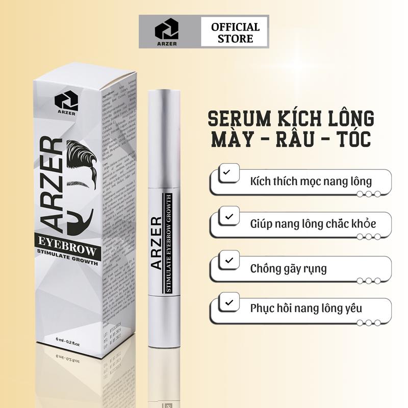 Serum Hỗ Trợ Mọc Lông Mày Râu Tóc ARZER - Bút Mọc Lông Mày Râu Tóc