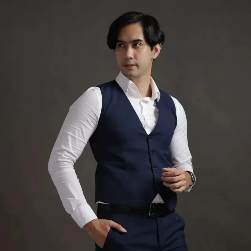 Rompi Jas Formal Pria Blazer Hitam Casual Keren 1