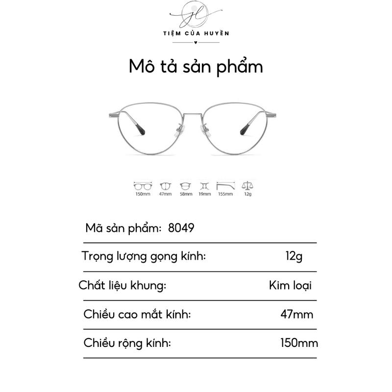 Gọng kính mắt mèo khung kim loại phong cách Hàn Quốc dễ thương 20429 1