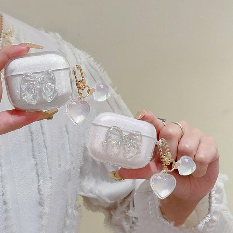 Product Introduction of Bluetooth Earphone Case, Compatible with Apple AirPods 4th Generation, AirPods 1 / 2 Pro and 3, Glitter Knot Design Audio Video 1
