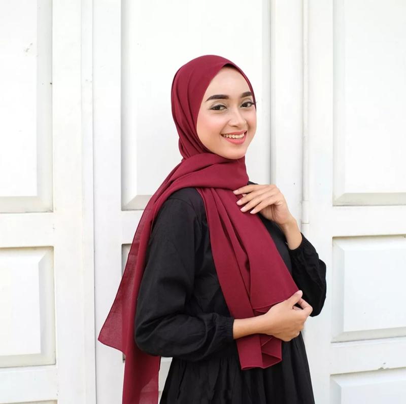 Kerudung Pashmina Diamond Premium 175x75 - Hijab Pashmina Syal Panjang Santai 1