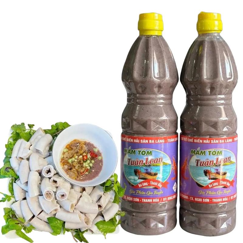 2 CHAI MẮM TÔM BA LÀNG THANH HÓA   Gia Vị Nước Sốt Chua Cay