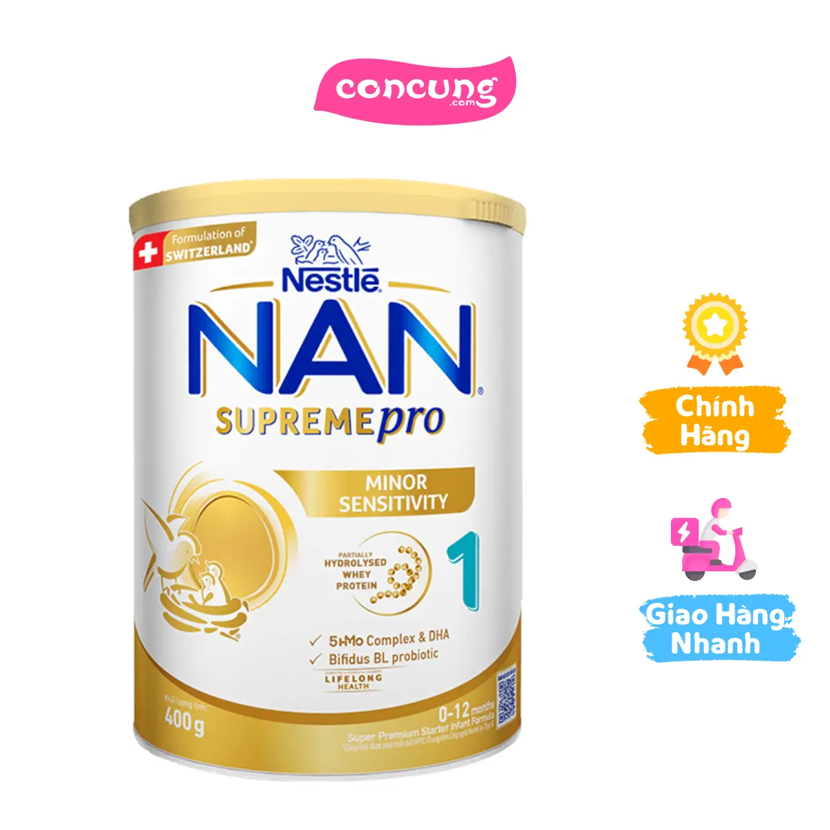 Sữa NAN Supreme Pro số 1 400g (0-12 tháng)