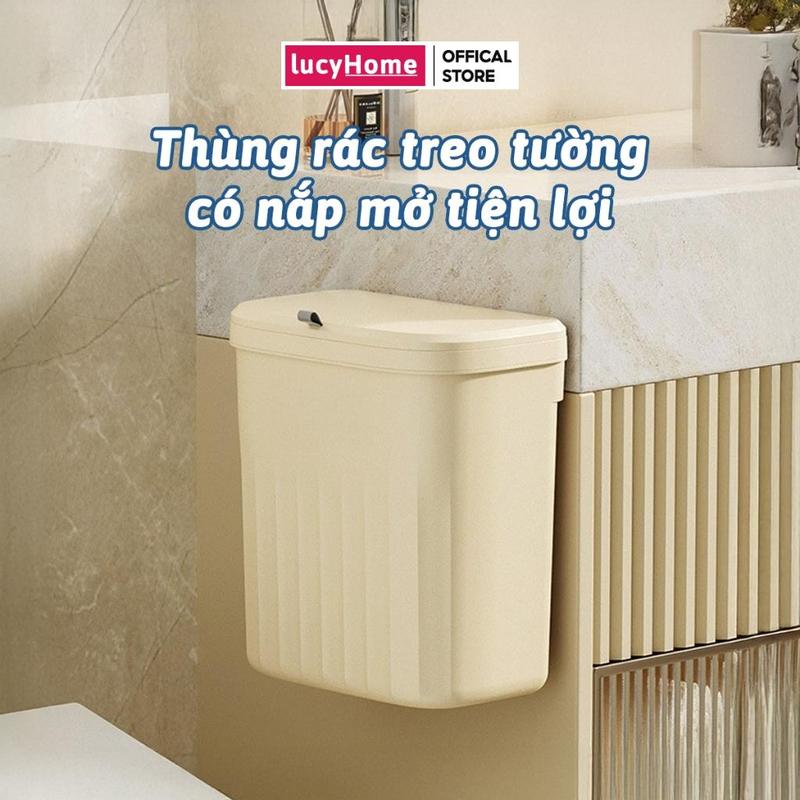 Thùng Rác Treo Tủ Dán Tường Nhà Bếp Thùng đựnġ Rác Phòng Vệ Sinh Có Nắp Giữ…