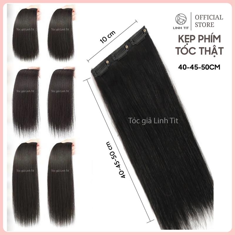 Giá 1 phím 50CM KẸP TÓC PHÍM CHẤT LIỆU TÓC THẬT MÀU ĐEN TƯ NHIÊN ĐỘ DÀI 50CM TÓC GIẢ LINH TIT