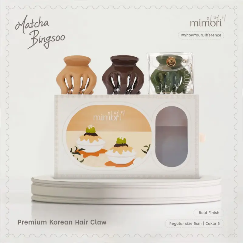 Mimori Korean Hair Claw - Matcha Bingsoo (Bold) Isi 3 0
