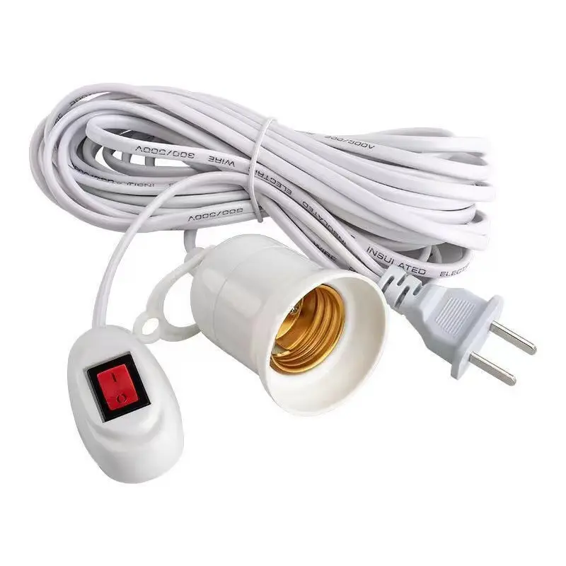 V380 pro CCTV Camera E27 Bulb Extension Cable 3-10 M Lamp Socket with Switch cable Safety Cord