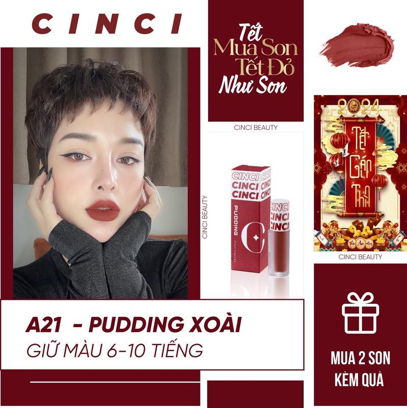 Product Introduction of COMBO 2 SON PUDDING HOA QUẢ KÈM QUÀ  - 2 MÀU SON TRENDY 2024 - Son Môi - Son Kem - Trang Điểm 3