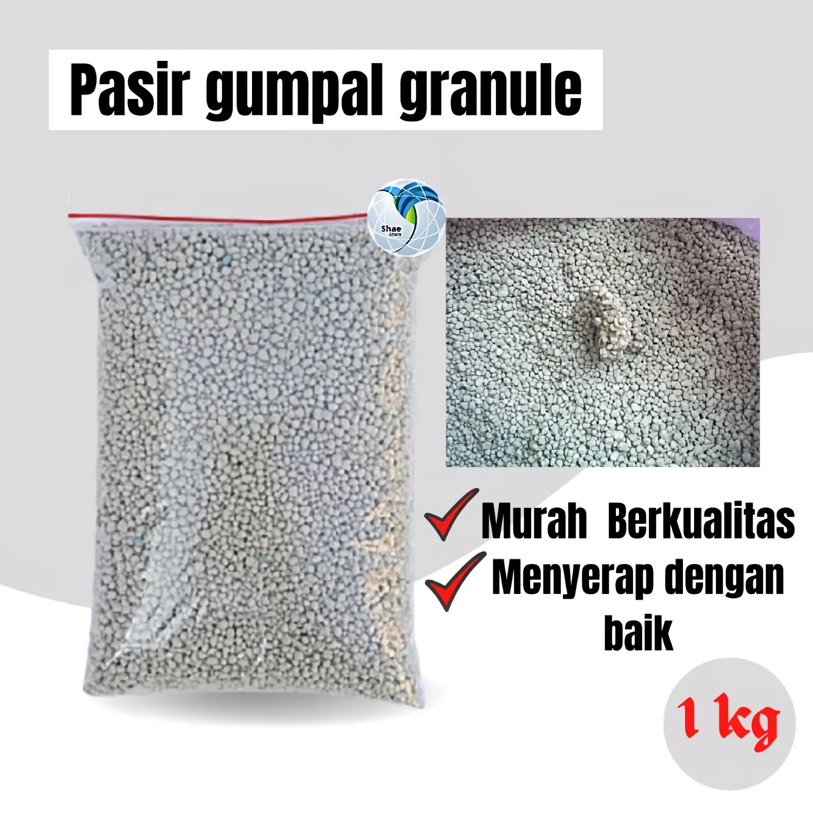 GRANULE/PASIR kucing gumpal rilpack kemasan 1kg
