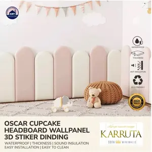 Oscar | Cupcake 60x20cm HEADBOARD Bed Foam Wallpanel 3D Stiker Dinding