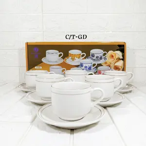 6PSG Cangkir keramik+Tatakan Motif Bitceramics / Coffee Cup and Saucer / Cangkir Tatakan Set / C/T
