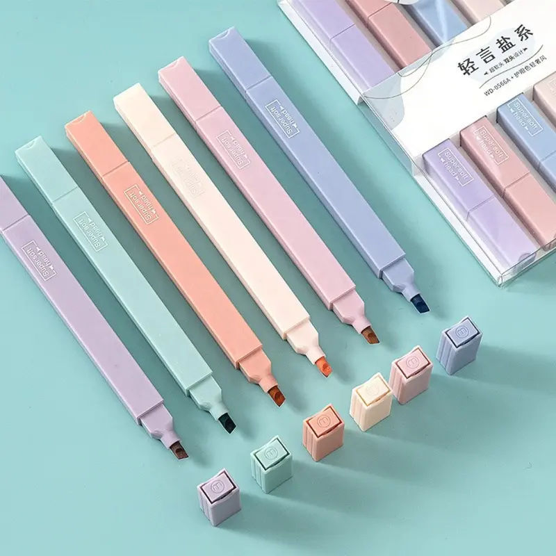 KYUKA Highlighter spidol stabilo set Marker pen 2 in 1 pastel untuk alat tulis kantor sekolah / set dan satuan Stationery 3