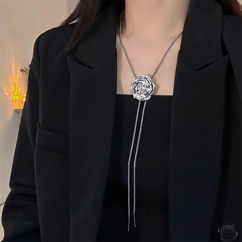 Rose Pull Flower Necklace One Multi-Wear Waist Chain Neck Chain Sweater Chain 5