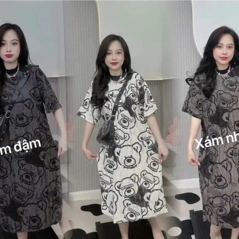 Đầm  bầu thun rách thời trang gấu dễ thương Tm 82727