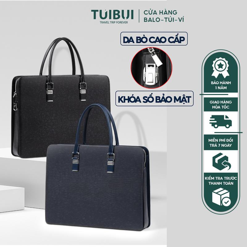 Cặp da nam công sở, văn phòng, giám đốc, giáo viên chất liệu da bò epson đựng máy tính laptop, giấy tờ A4.